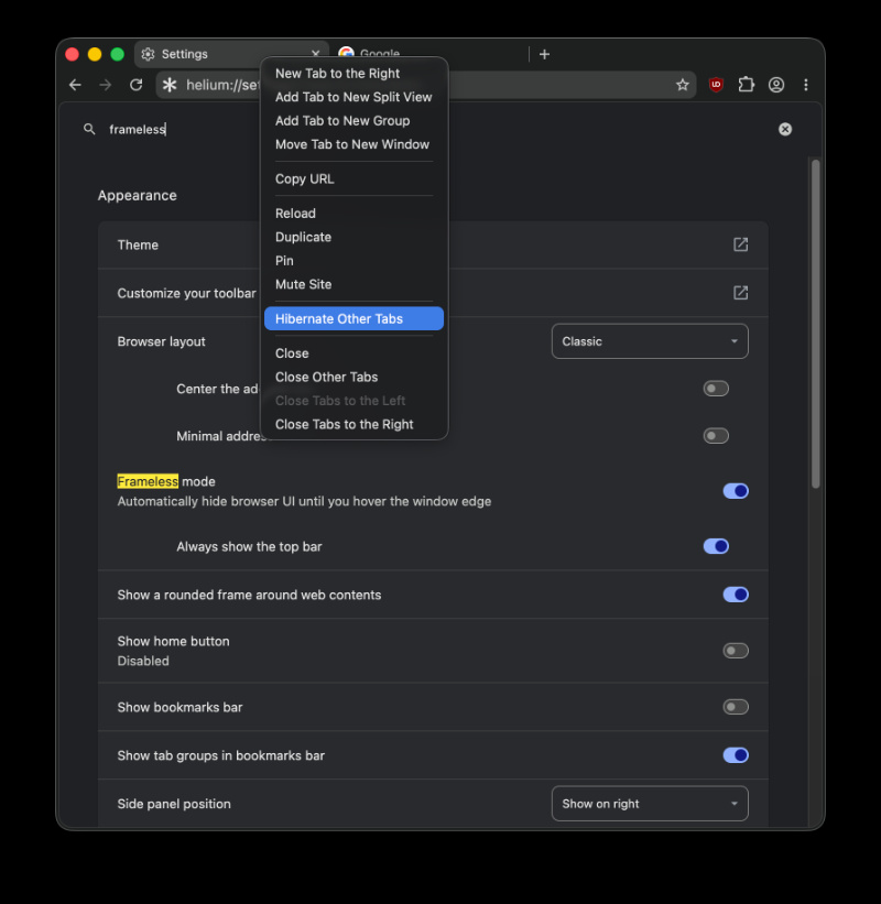 Better tab customizations.