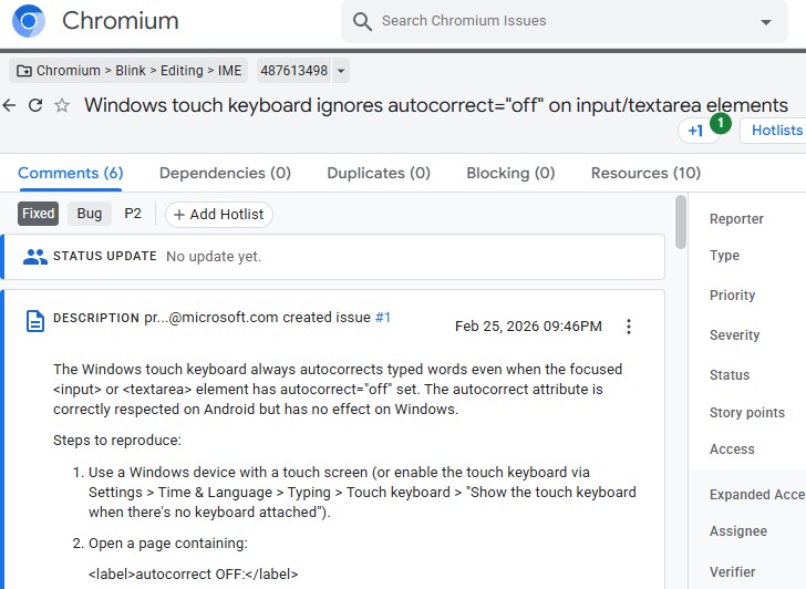 Windows-autocorrect-issue-in-Chrome
