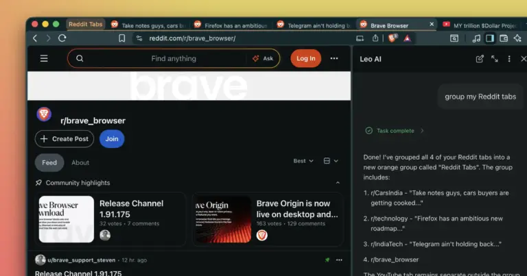 Brave Leo’s new feature could be a big deal for tab hoarders