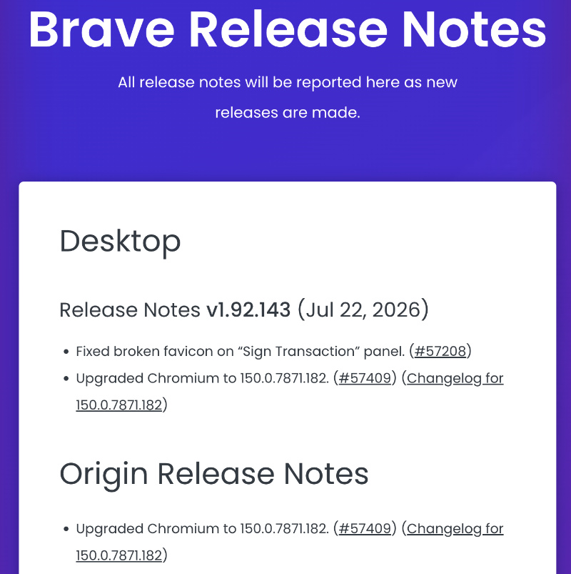 Changelog.