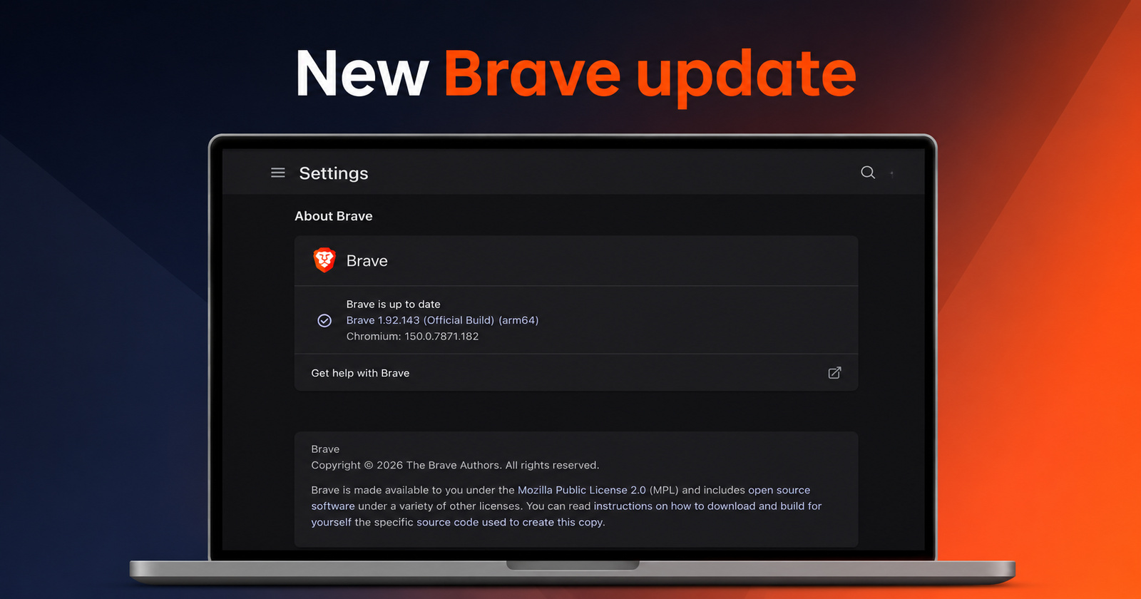 Brave v1.92.143 update is now available with Chromium version bump and bug fixes