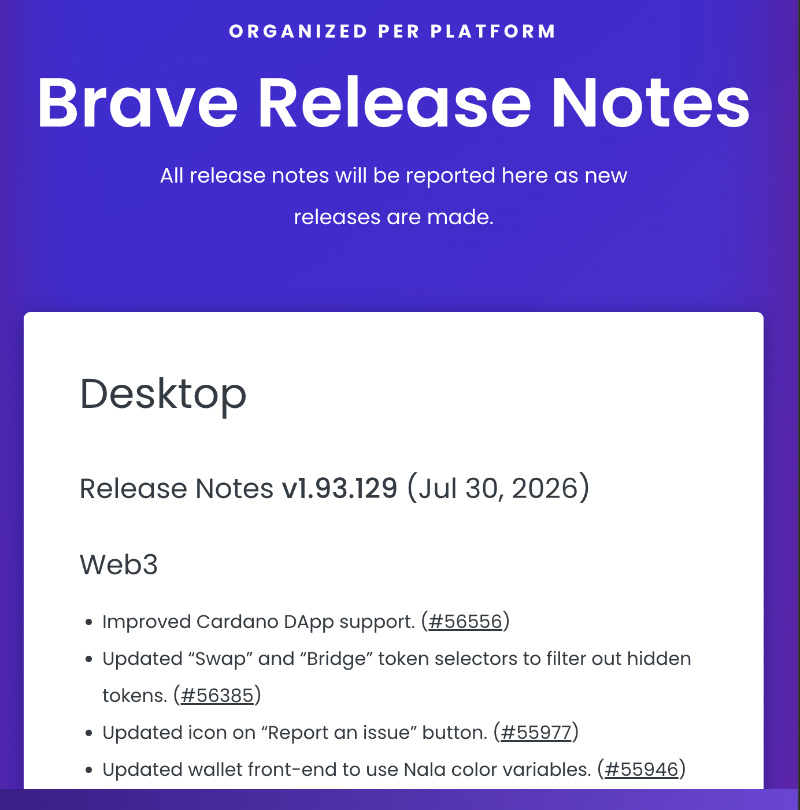 Changelog.