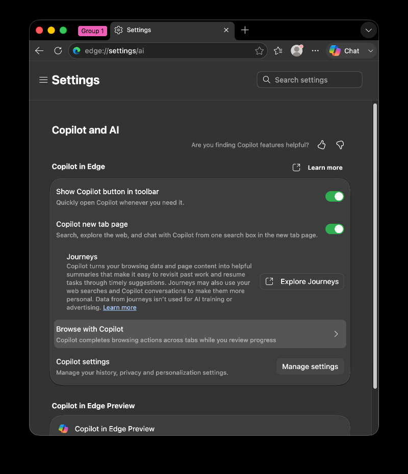 Browse with Copilot.