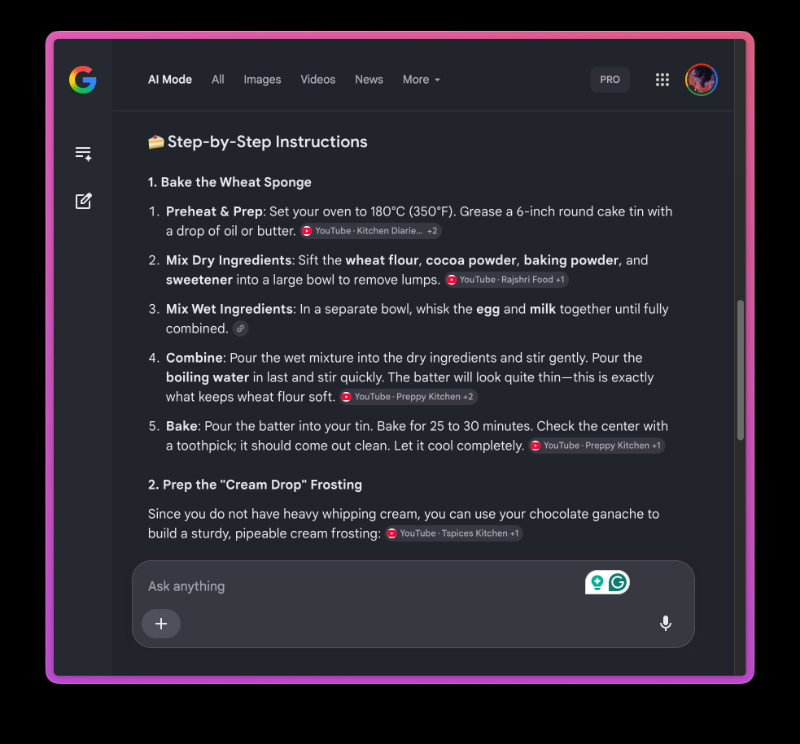 Chrome AI mode.
