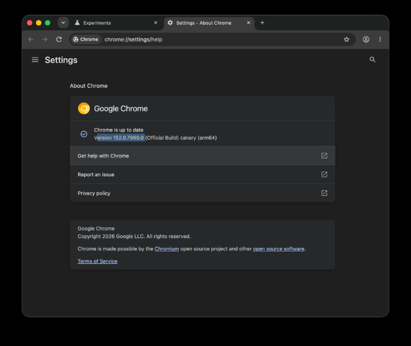 Chrome Canary latest.