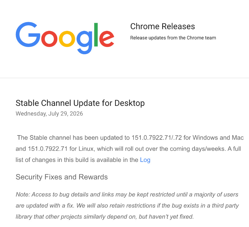 Security patches.
