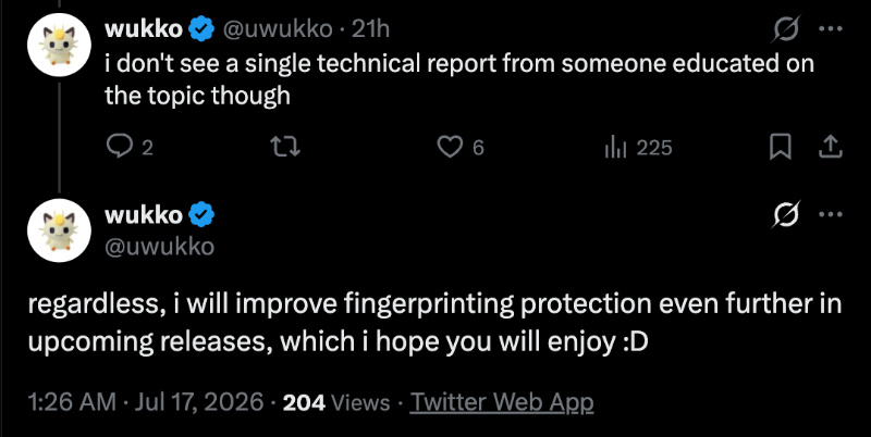 Improve fingerprinting.