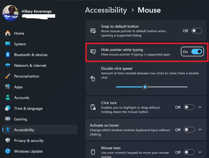 Hide-pointer-while-typing-in-Chrome-and-Edge
