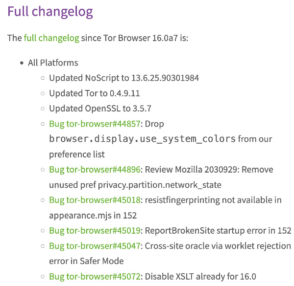 Main changelog.