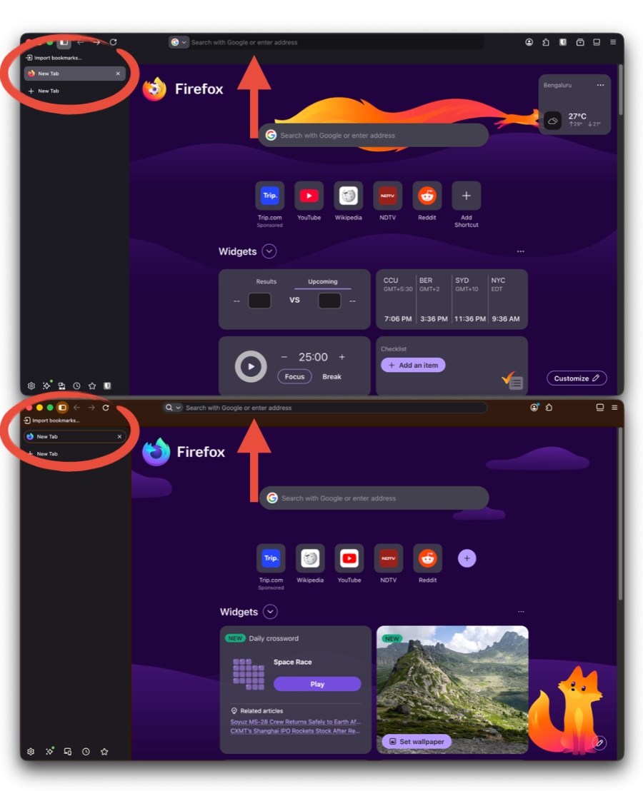 New Tab page.