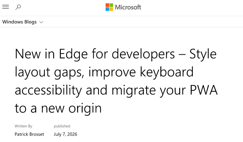 New in Edge for devs.