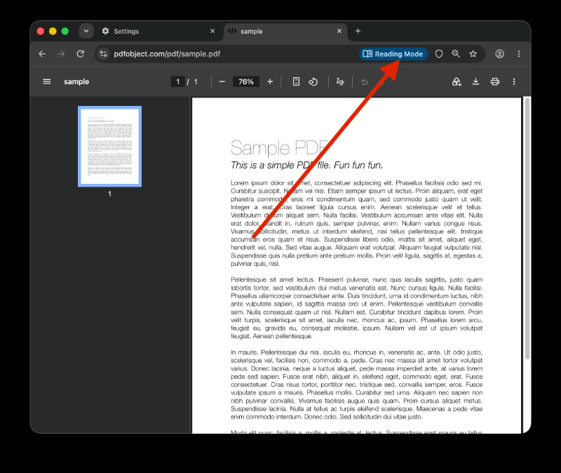 Reader Mode Chrome.
