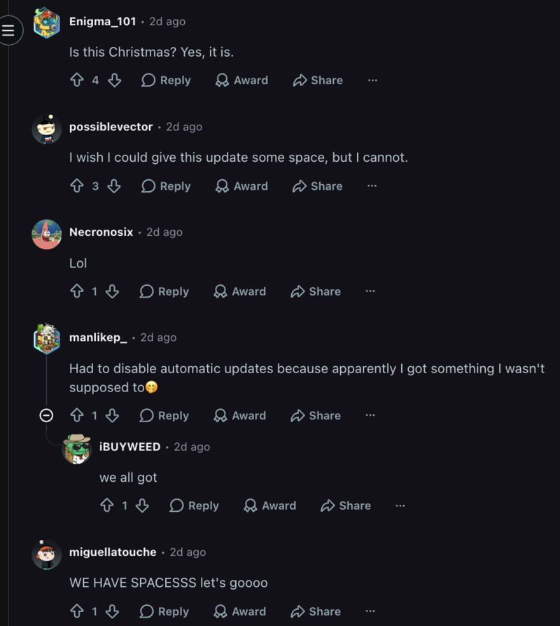 Reddit comments.
