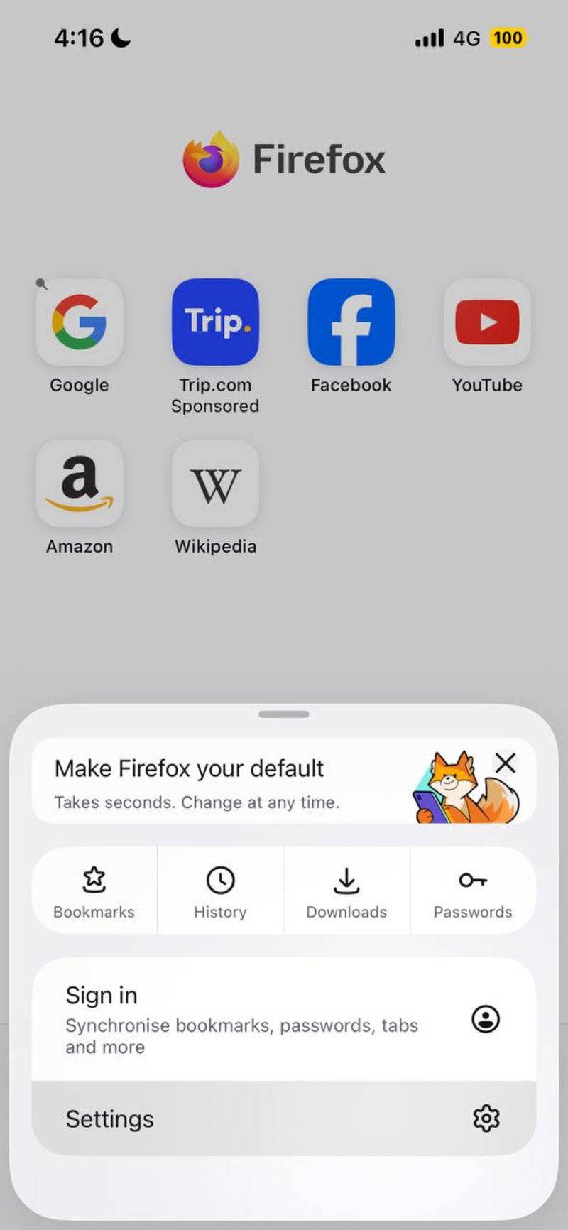 Step 1 Firefox settings.