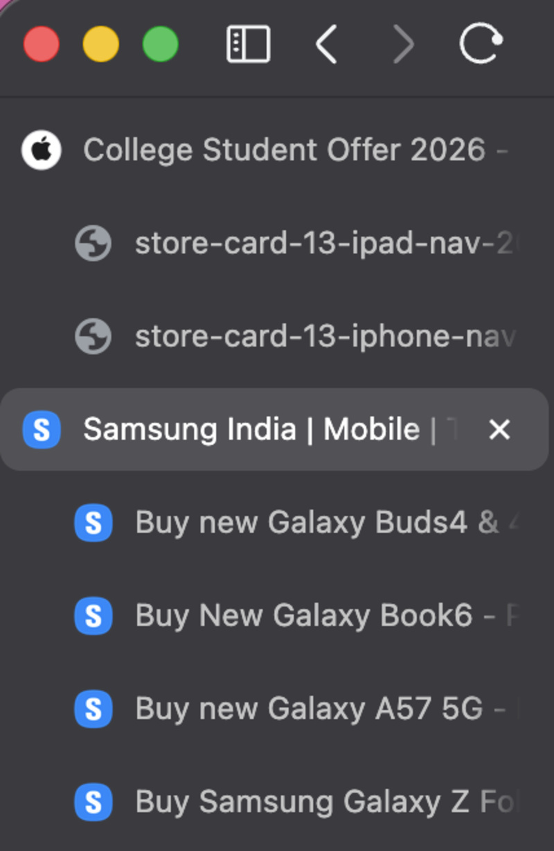 Brave vertical tabs.