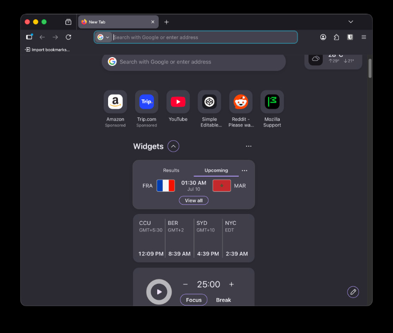 World Cup widget.
