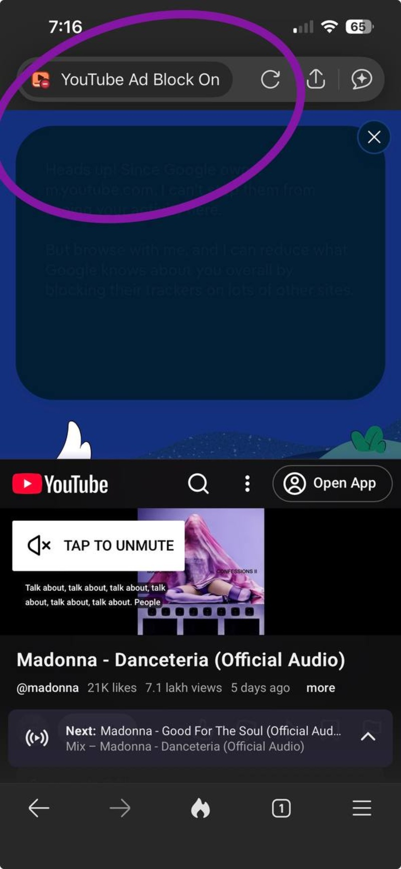 iOS ad block.