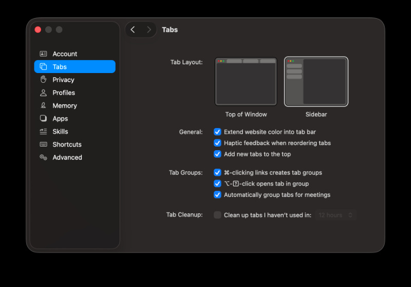 macOS Style Settings.