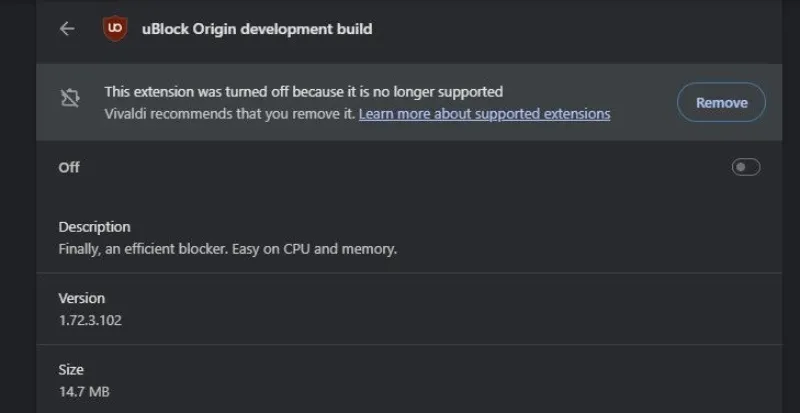 vivaldi-ublock-extension-not-working