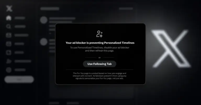 X may now warn browser users when ad blockers affect their timeline