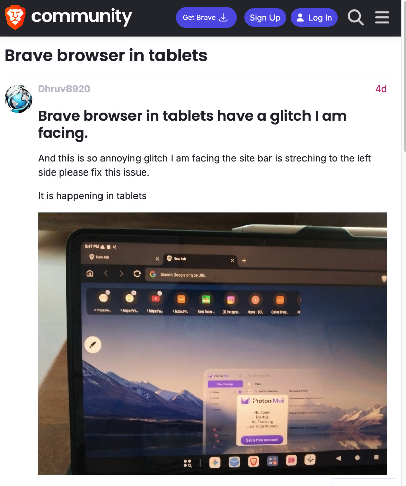 Brave community post.