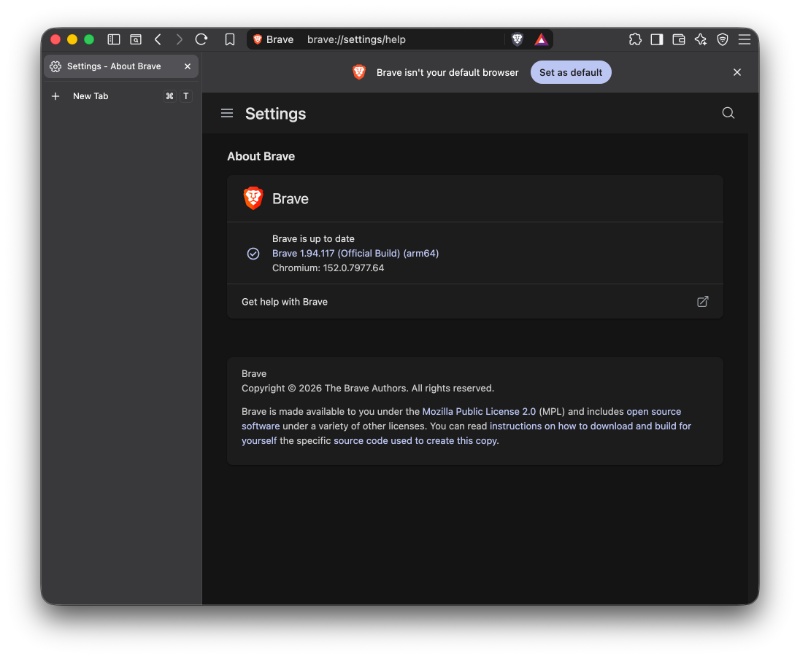 Brave latest version.