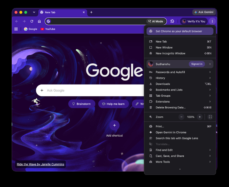 Chrome Canary image.