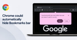 If you don't frequently use Bookmarks, Chrome could automatically hide it soon
