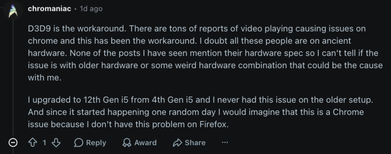 Reddit comment.