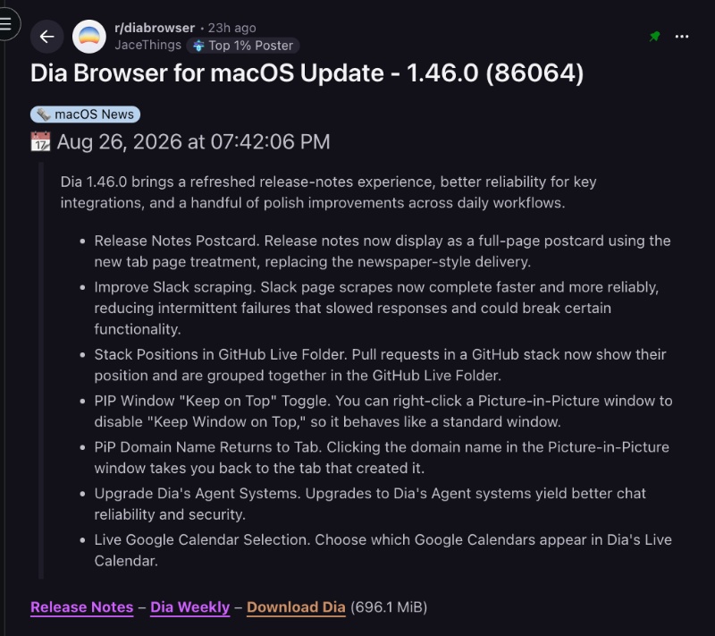 Release Notes unofficial.