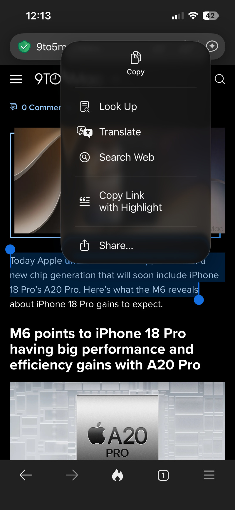 Selection menu.