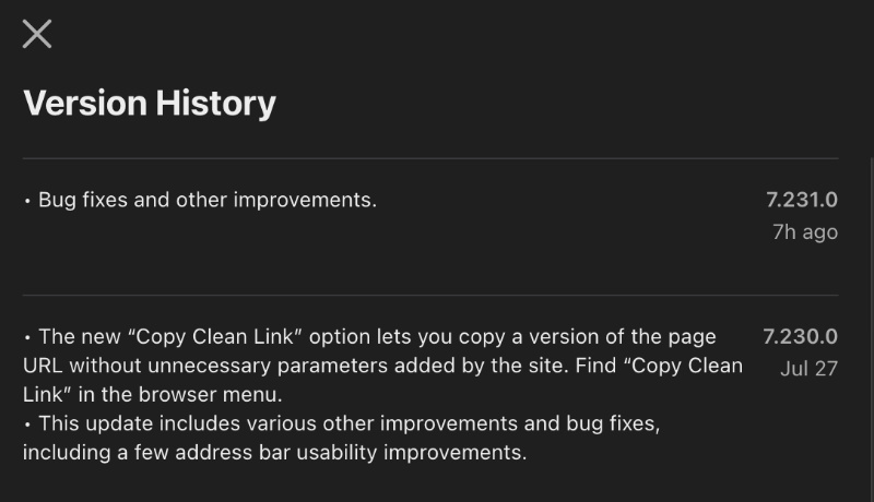 Changelog.