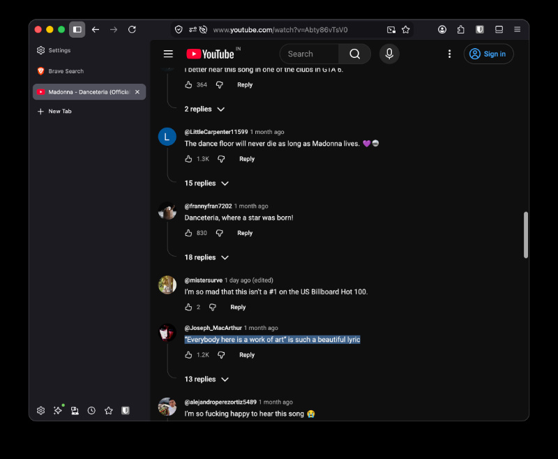Firefox comments.