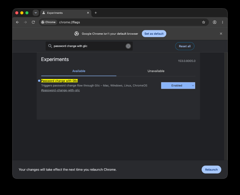 Gemini password change.
