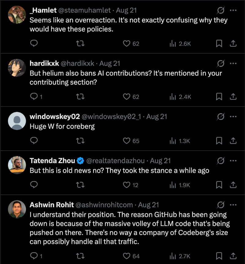 Replies on X.