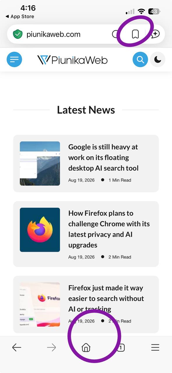 Screenshot of the changes.