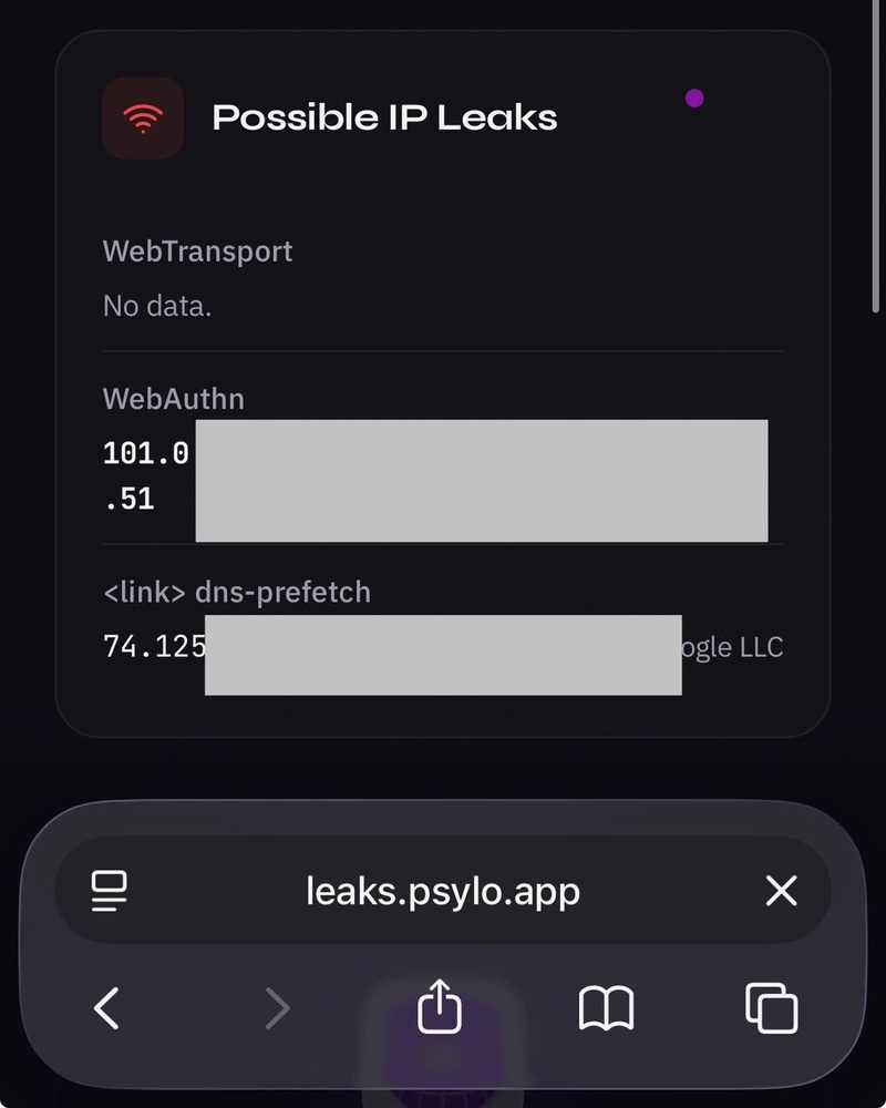 WebKit IP leaks.