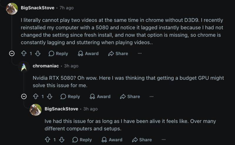 Comments on Reddit.
