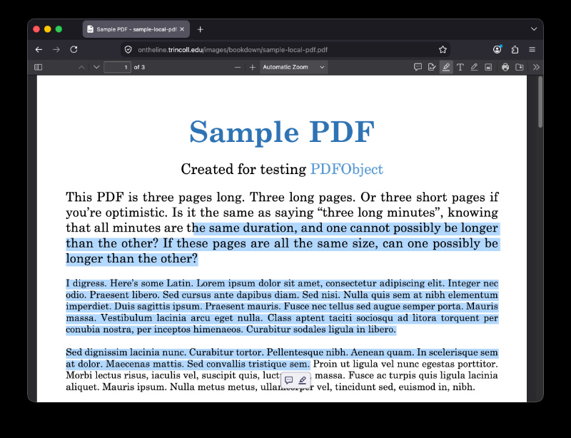 Firefox PDF feature.