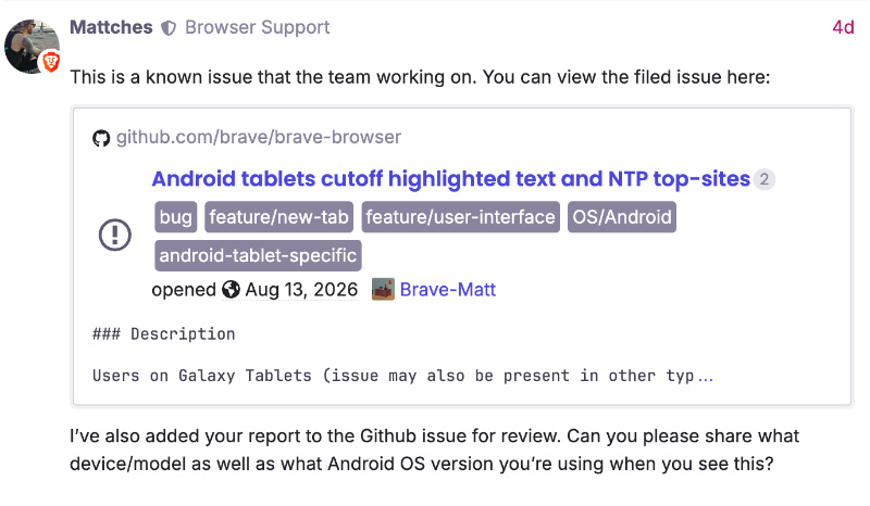 Response from Brave.