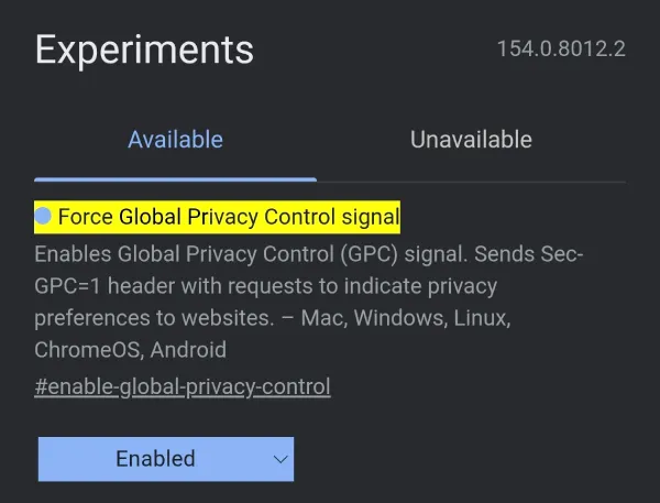chrome-canary-android-force-gpc-flag