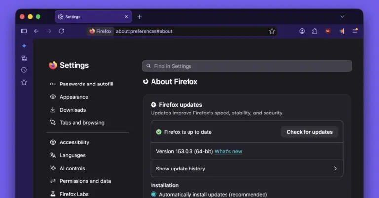Firefox 153.0.3 update rolling out with a smarter Smart Window and six bug fixes
