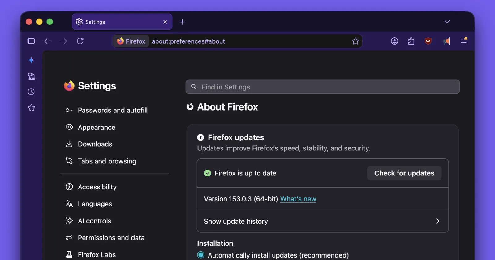 Firefox 153.0.3 update rolling out with a smarter Smart Window and six bug fixes
