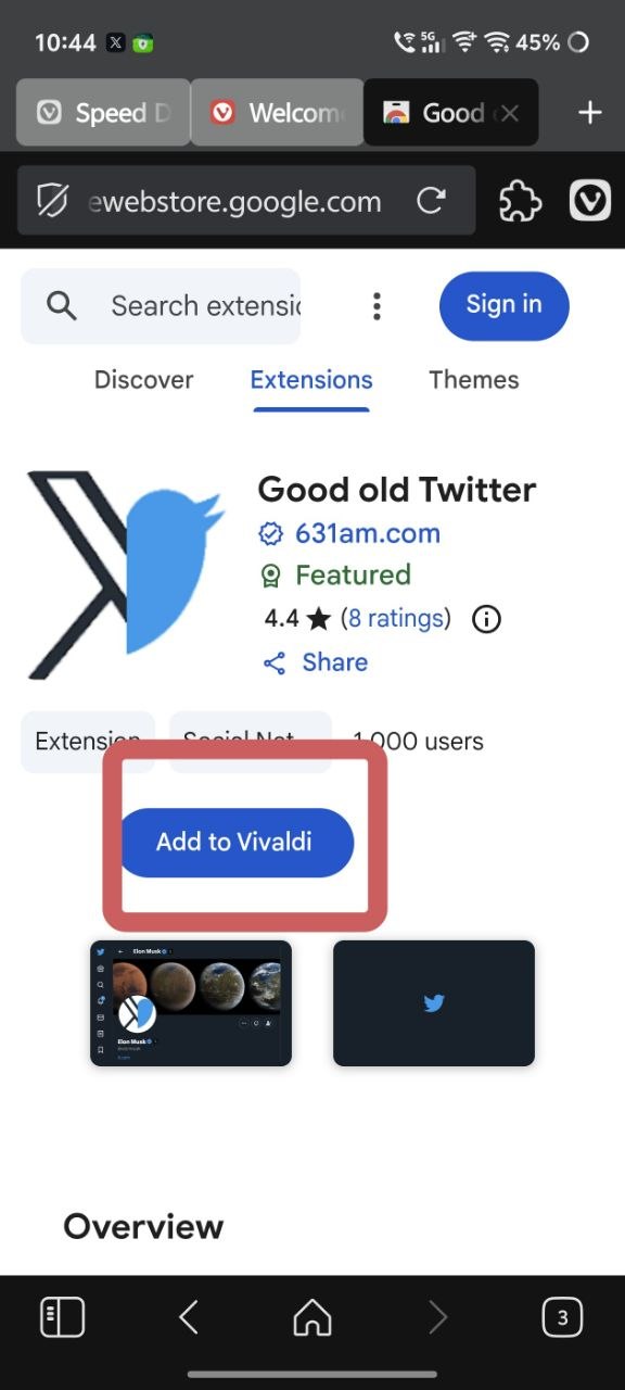 Add to Vivaldi.