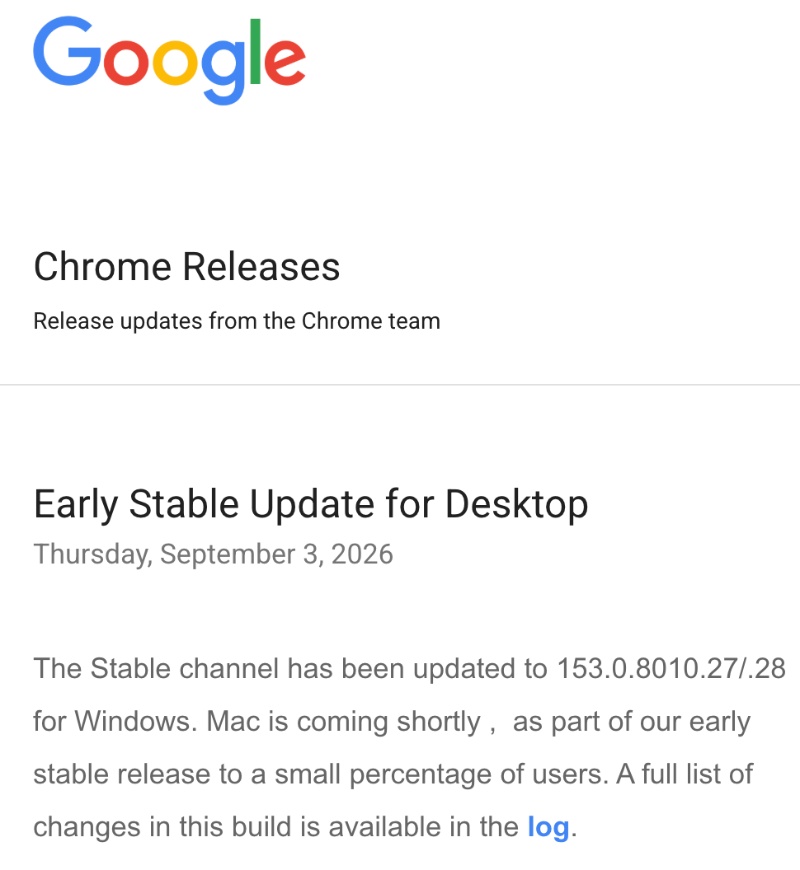 Chrome v153 announcement.
