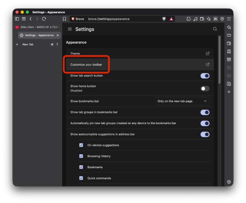 Customize your toolbar.