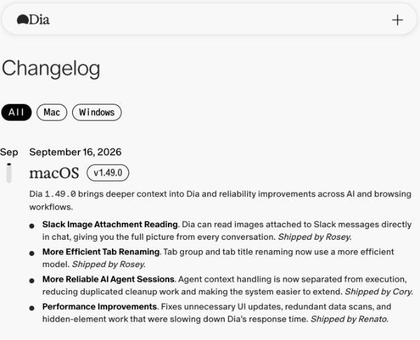 Latest Dia changelog.