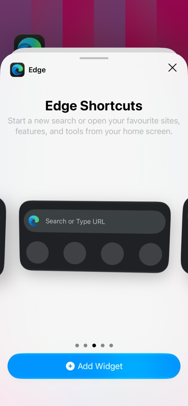 The Add Widget button.
