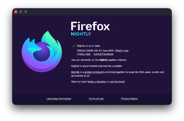 Firefox Nightly latest version.