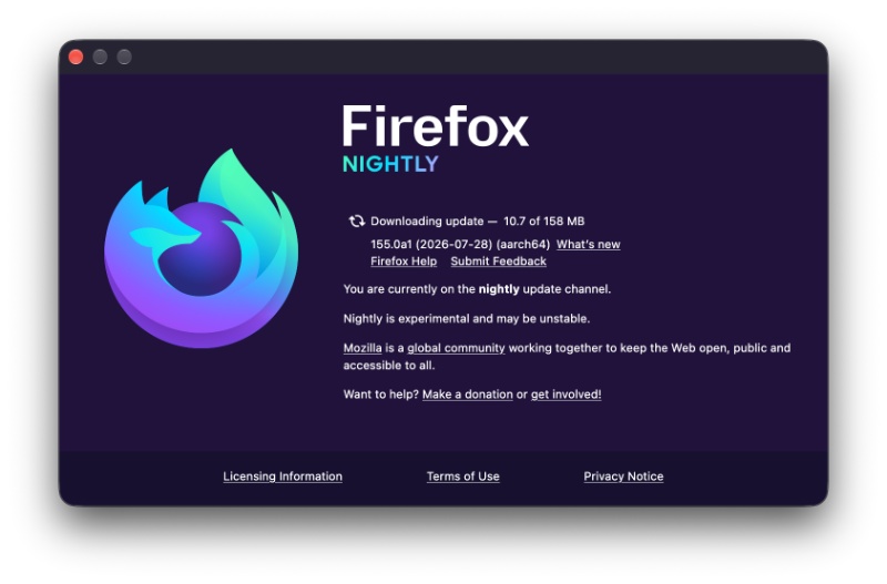 Firefox Nightly latest version.